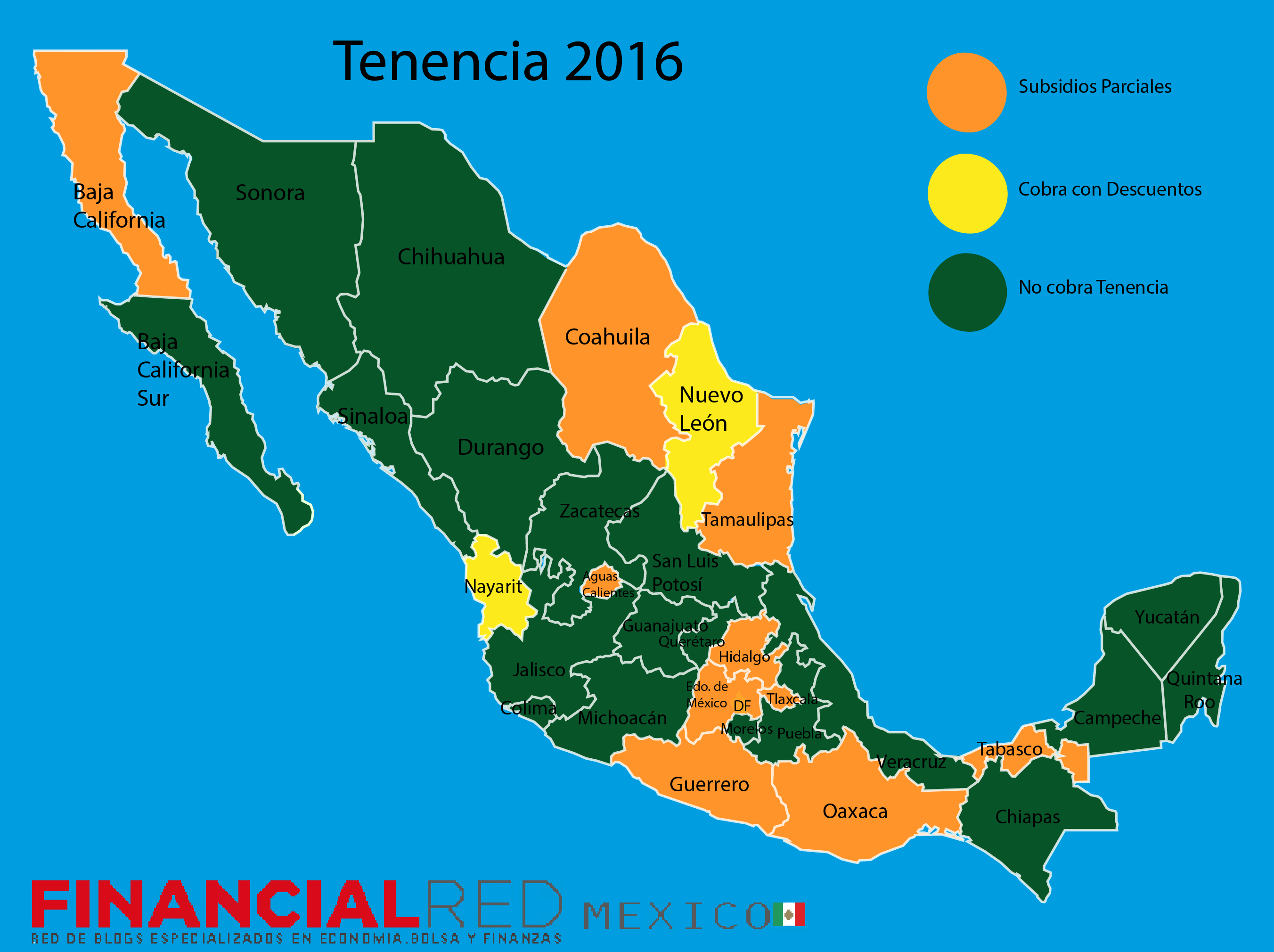 Mapa Tenencia 2016 en México