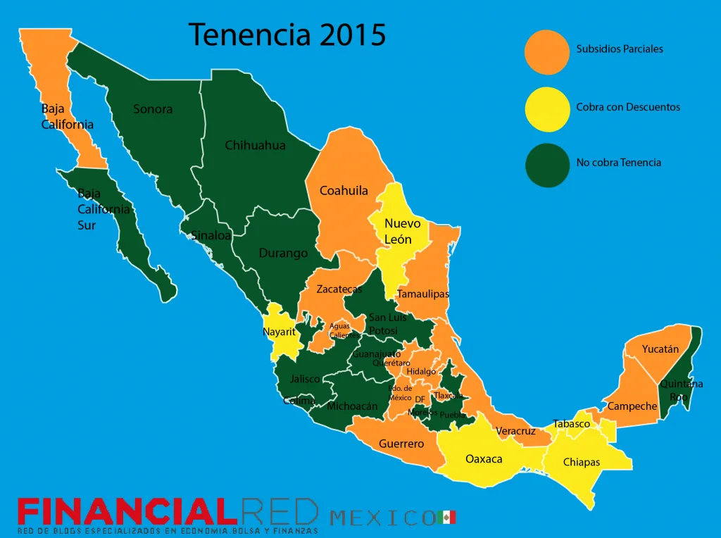 Mapa de Mexico tenencia 2015