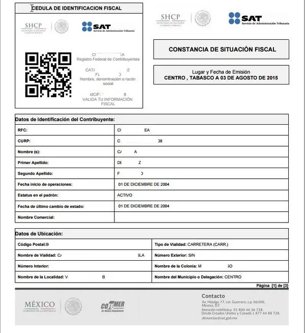 cedula identificacion fiscal nueva