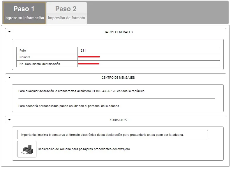declaración aduanas fin