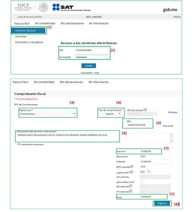 emitir cfdi ventas globales publico en general